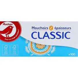 AUCHAN Boîte de mouchoirs classic 2 épaisseurs x100