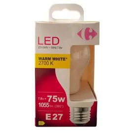 CARREFOUR Ampoule LED Standard 75W E27 WW l'unité