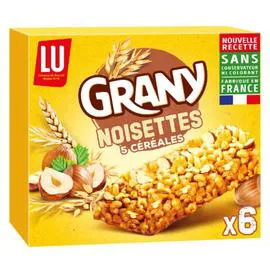 LU, GRANY Barres de céréales aux noisettes 125g