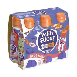 YOPLAIT, PETITS FILOUS Yaourt à boire fraise 6x100g