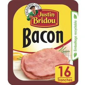 JUSTIN BRIDOU Bacon en tranches x16 tranhes 160g