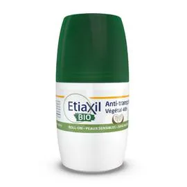 ETIAXIL Déodorant Roll-On Anti-Transpirant Hydratant Et Apaisants Pour Peaux Sensibles À La Pierre D'Alun & Poudre De Bambou Végétal 48H Bio l'unité