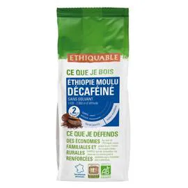 ÉTHIQUABLE Café moulu décaféiné sans solvant Ethiopie Bio 250g