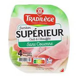 MARQUE REPÈRE, TRADILÈGE Jambon supérieur Découenné dégraissé x4 160g