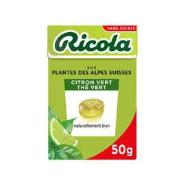 RICOLA Bonbons citron vert, thé vert sans sucre ajouté 50g