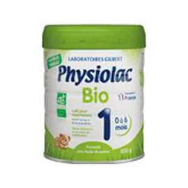 GILBERT, PHYSIOLAC Lait pour nourrissons Bio 800g