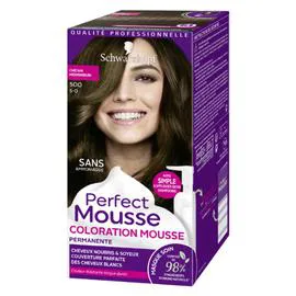 SCHWARZKOPF, PERFECT MOUSSE Coloration Permanente châtain 500 92,5ml