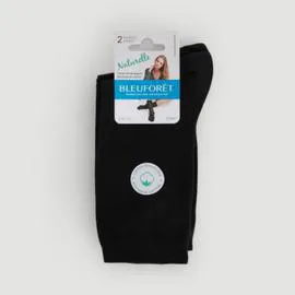BLEUFORÊT Paires de Chaussettes en Coton T.U Noir x2 l'unité