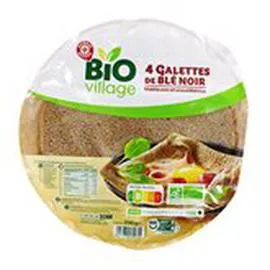 MARQUE REPÈRE, BIO VILLAGE Galettes blé noir Bio x4 200g