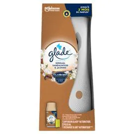 GLADE, AUTOMATIC SPRAY Désodorisant Éléctrique Automatique Senteur Bois De Santal & Jasmin Aux Huiles Essentielles + Recharge l'unité