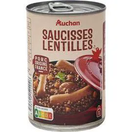 AUCHAN Saucisses aux lentilles 420g