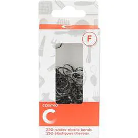 AUCHAN, COSMIA Minis élastiques pour cheveux noirs et transparents x250