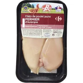 CARREFOUR Filets de poulet jaune fermier Label Rouge 2x150g