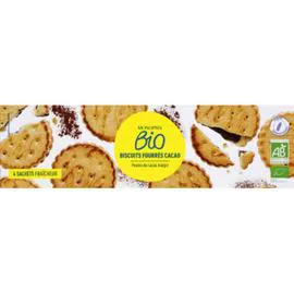MONOPRIX BIO Biscuits fourrés cacao bio 185g