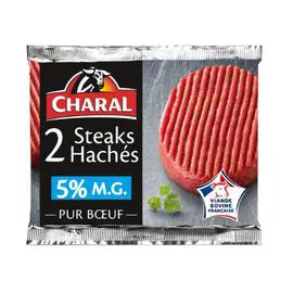 CHARAL Steak haché Viande Bovine 5% MG 260g