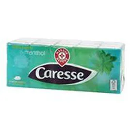 MARQUE REPÈRE, CARESSE Mouchoirs blancs 4 plis Etuis x15 - Mentholés 24x9 