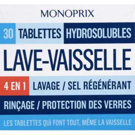 MONOPRIX Tablettes hydrosolubles lave-vaisselle 4 en 1 480g