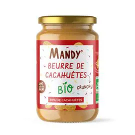 MANDY' Beurre de Cacahuètes Bio avec morceaux 340g