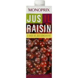 MONOPRIX Jus de raisin rouge à base de jus concentré 1l