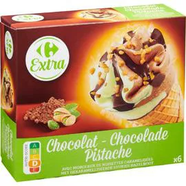 CARREFOUR Glaces chocolat pistache 411,4g