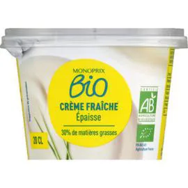 MONOPRIX BIO Crème fraîche entière épaisse bio 200ml