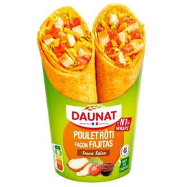 DAUNAT Wraps poulet façon Fajitas 190g