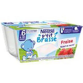NESTLÉ, P'TIT BRASSÉ Dessert Fraise - dès 6 mois 4x100g