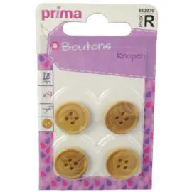 LA BROSSE ET DUPONT, PRIMA Boutons bois 18mm l'unité