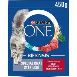 PURINA, ONE Croquettes pour chat stérilisé/boeuf 450g
