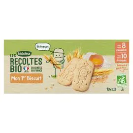 BLÉDINA, LES RECOLTES BIO Biscuits bébé - dès 8-10 mois 150g