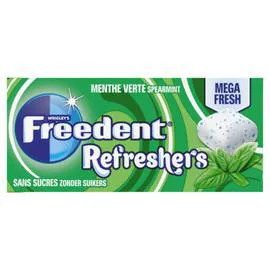 FREEDENT, REFRESHERS Chewing-gum sans sucres Menthe Verte 18g