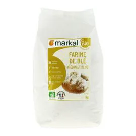 MARKAL Farine de Blé Intégrale T150 Bio 1kg