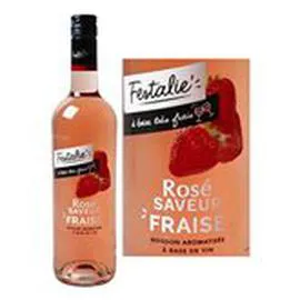 MARQUE REPÈRE, FESTALIE Boisson à base de vin rosé saveur fraise 75cl