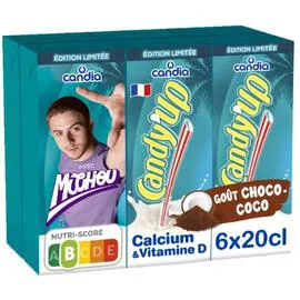 CANDIA, CANDY'UP Boisson lactée goût chocolat-coco 6x20cl