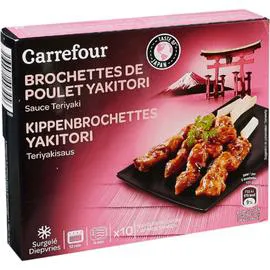 CARREFOUR Brochettes de poulet Yakitori sauce Teriyaki 10x25g