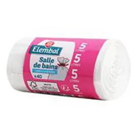 MARQUE REPÈRE, ELEMBAL Sacs poubelle Salle de bain 5L - x40 x40