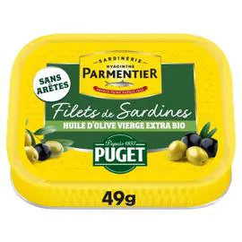 PARMENTIER Filets e Sardines Huile d'Olive Vierge Extra Bio 70g