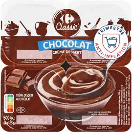 CARREFOUR CLASSIC' Crème dessert chocolat 4x125g