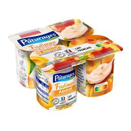 PÂTURAGES Frutimax - Yaourt pêche abricot avec morceaux de fruits 500g