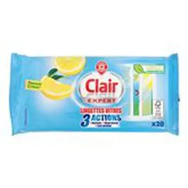 MARQUE REPÈRE, CLAIR Lingettes nettoyantes Vitres 3en1 x20 x20 