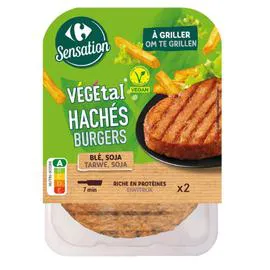 CARREFOUR SENSATION Haché Burgers végétal blé soja 220g