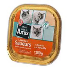 MARQUE REPÈRE, LYCAT Barquette chats au Foie et Volaille 100g