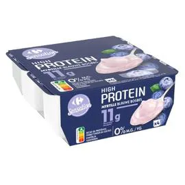 CARREFOUR, SENSATION Spécialité laitière High Protein myrtille SENSATION 4x120g