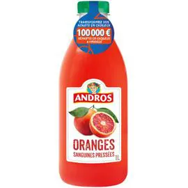 ANDROS Jus d'oranges sanguines pressées 100% pur jus sans sucres ajoutés 1l
