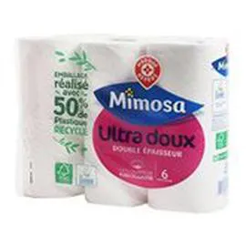 MARQUE REPÈRE, MIMOSA Papier toilette Blanc - Ultra doux x6