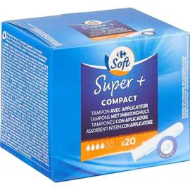 CARREFOUR Tampons Super+ Compact avec applicateur x20