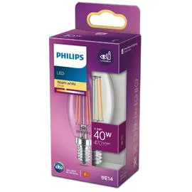 PHILIPS Ampoule LED E14 Flamme Filement Blanc-chaud 40W x1 l'unité