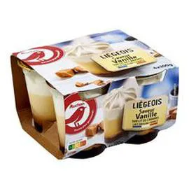 AUCHAN Liégeois à la vanille sur lit de caramel 4x100g