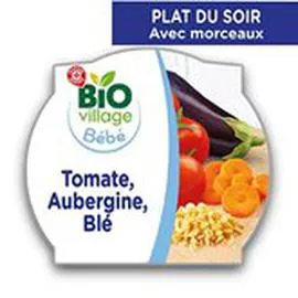 MARQUE REPÈRE, BIO VILLAGE Assiette Tomate aubergine 18 mois 260g
