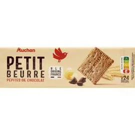 AUCHAN Biscuits petit beurre aux pépites de chocolat 200g